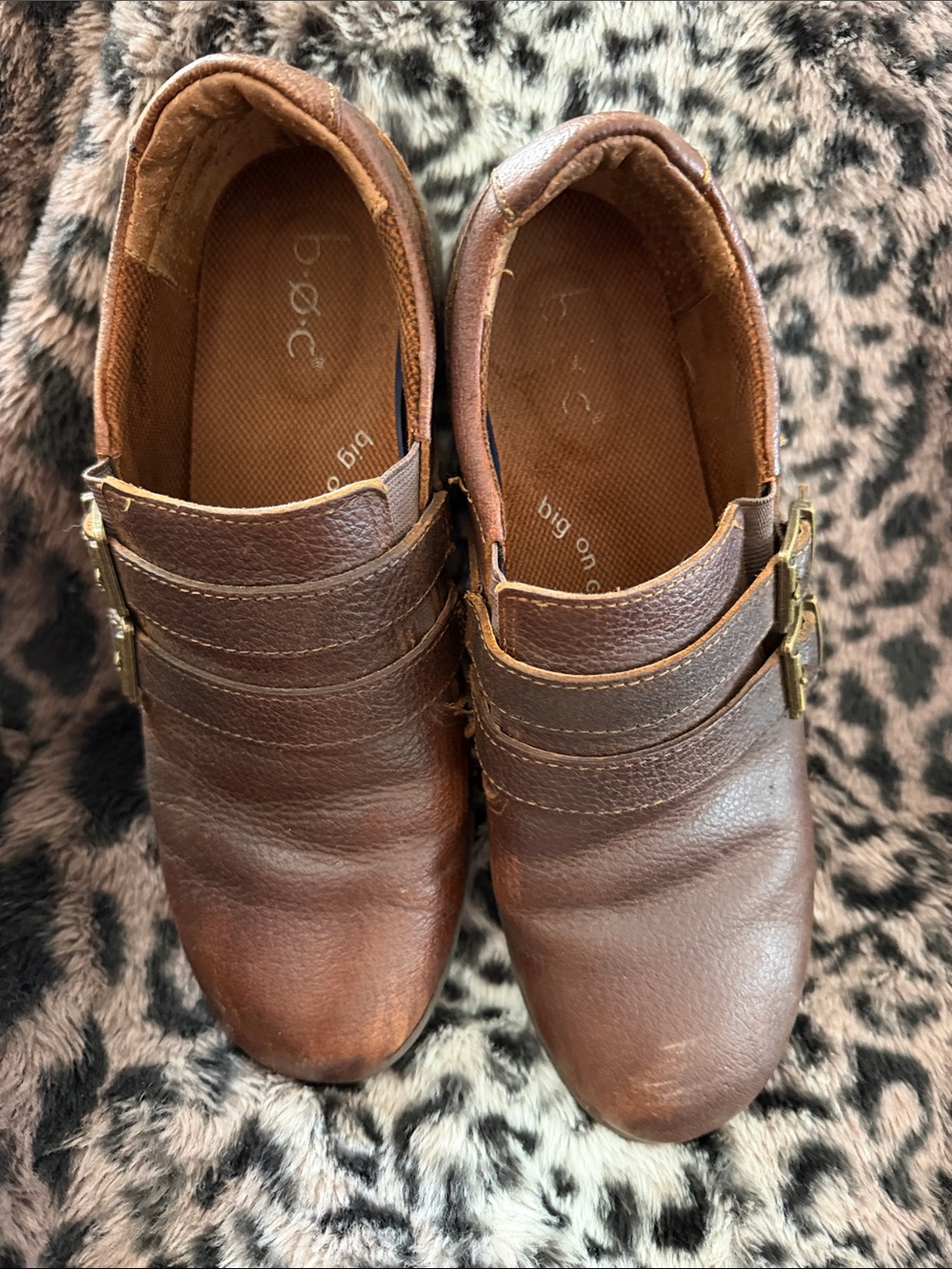 Brown WoMen's Slip-On Leather Loafers Sz 11